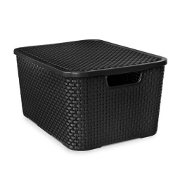 CAJA ORGANIZADORA TIPO RATTAN NEGRO